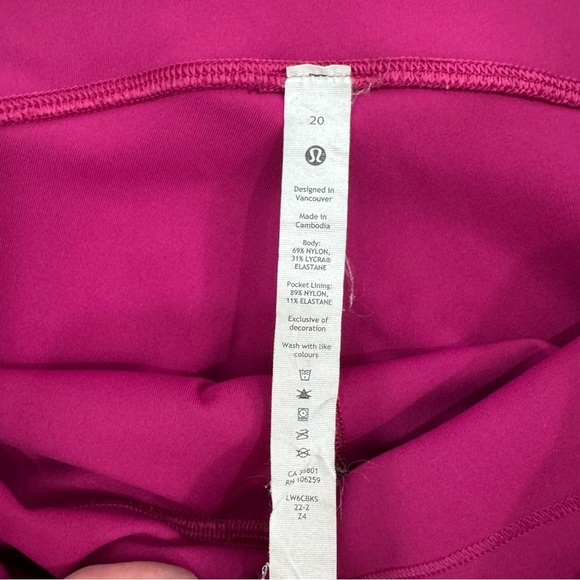 EUC Lululemon Swift Speed High-Rise Crop 21" Size 20 LW6CBKS Magenta Purple - Picture 5 of 16
